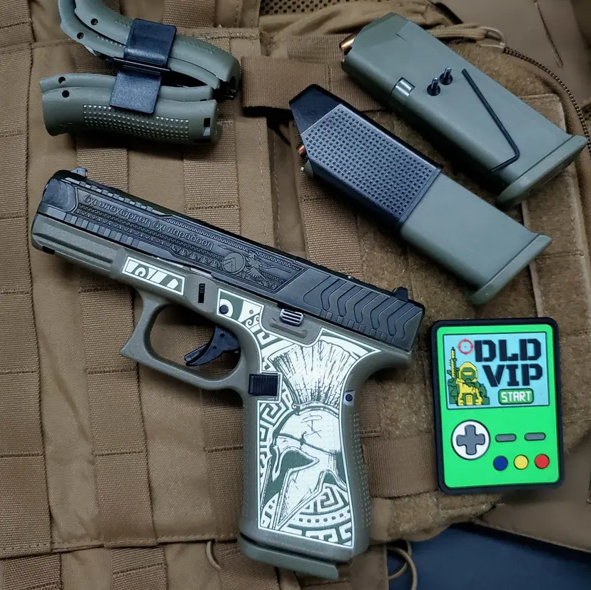 Glock 19 Gen5 MOS 9mm Spartan ODG Cerakote - 1