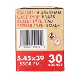 Global Ordnance 5.45x39mm 55gr FMJ Brass Ammo 30 Rounds - 2