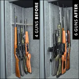 Gun Storage Solutions Rifle Rod Starter Kit 20 Pack with 15" x 30" Fabric for Safe Organization - 3