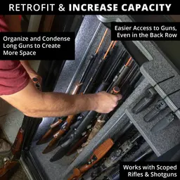 Gun Storage Solutions Rifle Rod Starter Kit 20 Pack with 15" x 30" Fabric for Safe Organization - 4