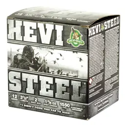 HEVI-Shot HEVI-Steel 12 Gauge 3.5" #2 Shot 1 3/8 oz 25 Rounds – High Velocity Steel Shot Ammunition - 3