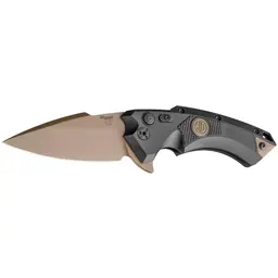 Hogue X5 SIG Emperor Scorpion 3.5" Folding Knife, CPM-154 Spear Point, FDE PVD Blade, Black G10 Inserts - 1