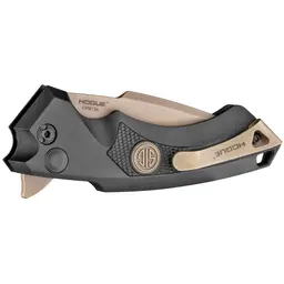 Hogue X5 SIG Emperor Scorpion 3.5" Folding Knife, CPM-154 Spear Point, FDE PVD Blade, Black G10 Inserts - 2