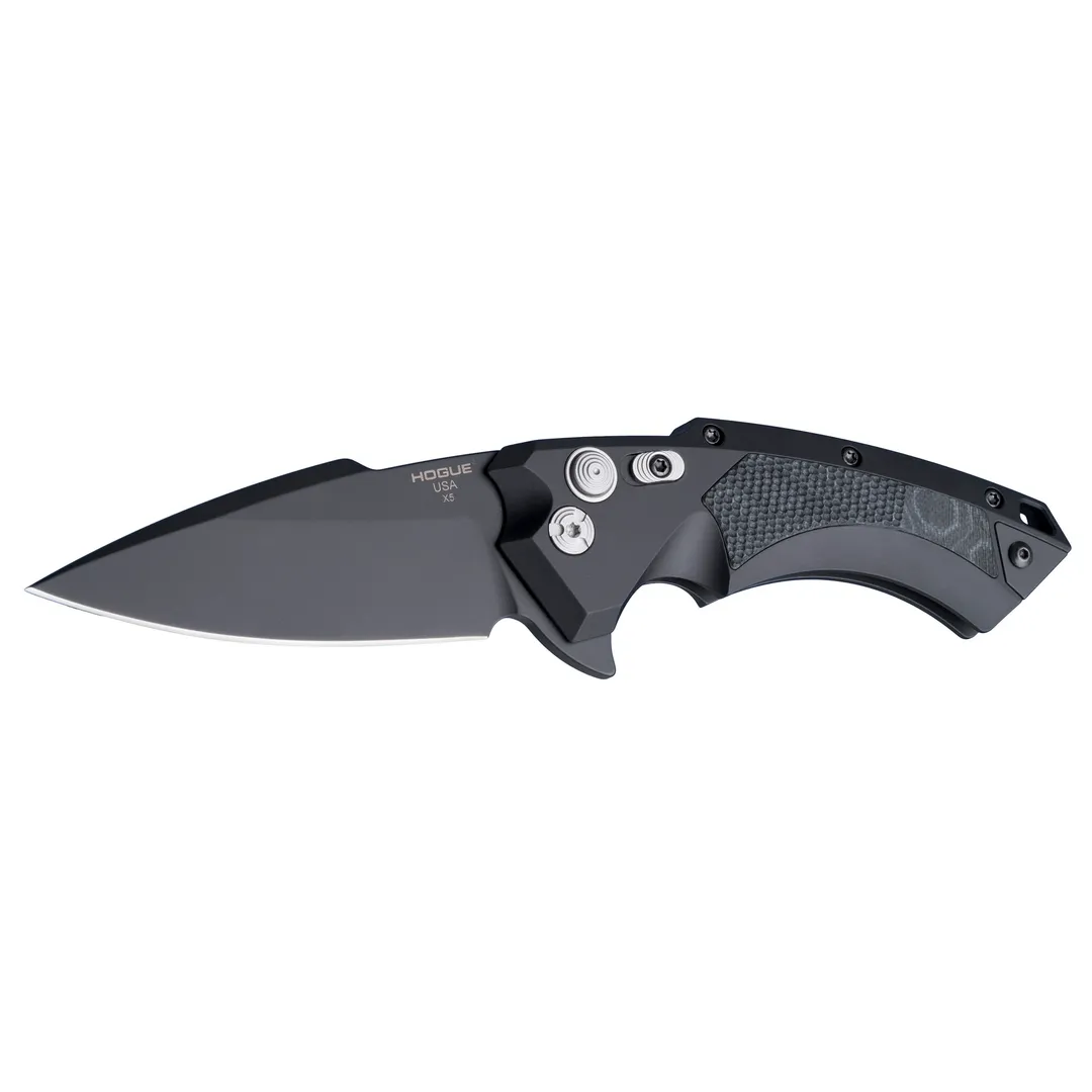 Hogue X5 3.5" Spear Point Folding Knife Black CPM154 Blade G10 Handle