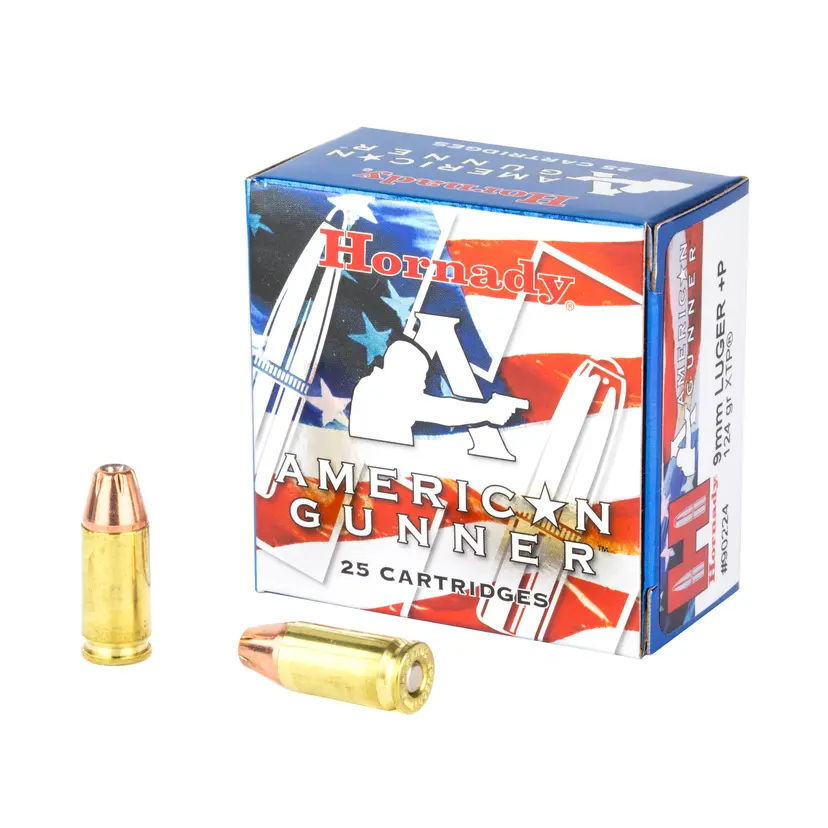 Hornady American Gunner 9mm Luger XTP 124gr +P 25rd Box - 1