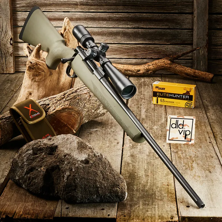 Howa 1500 Hogue 6.5 Creedmoor 22" ODG w/ 4-12x40 Vortex Diamondback - 1