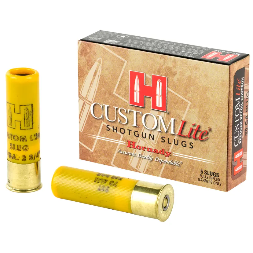 Hornady Custom Lite 20 Gauge 2.75" 250gr FTX Sabot Slug Ammo 5 Rounds - 1