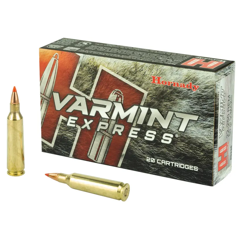 Hornady Varmint Express 22-250 Rem 50gr V-Max Ammunition – 20 Rounds - 1
