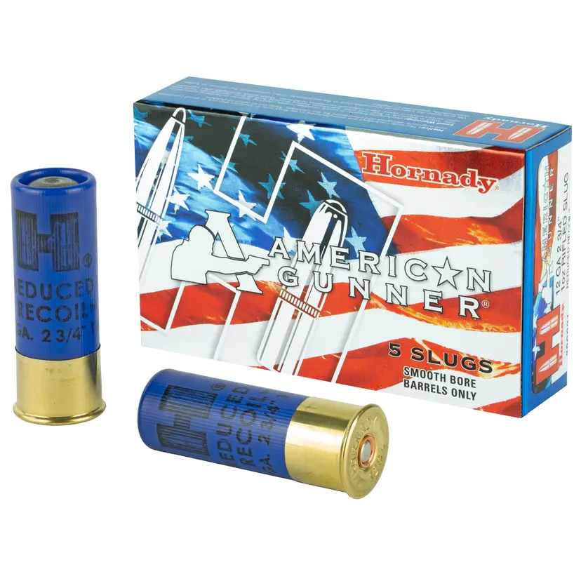 Hornady American Gunner 12 Gauge 2.75" 1 oz Low Recoil Rifled Slug Ammo 5 Rounds - 1