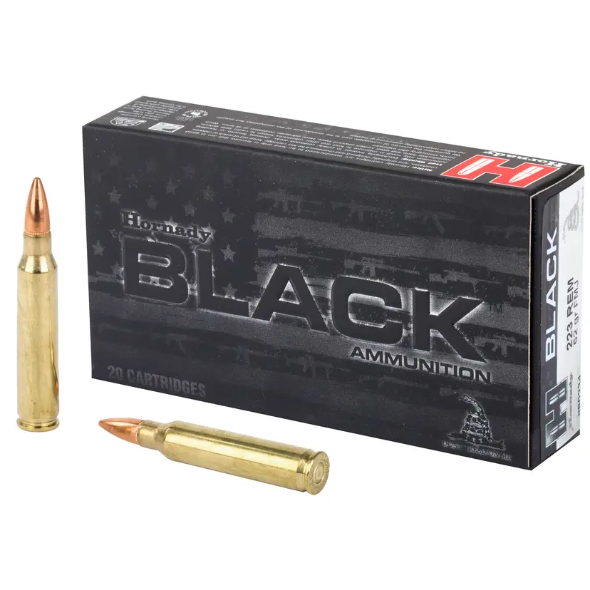 Hornady BLACK 223 Rem 62 Grain FMJ Ammunition – 20 Rounds - 1