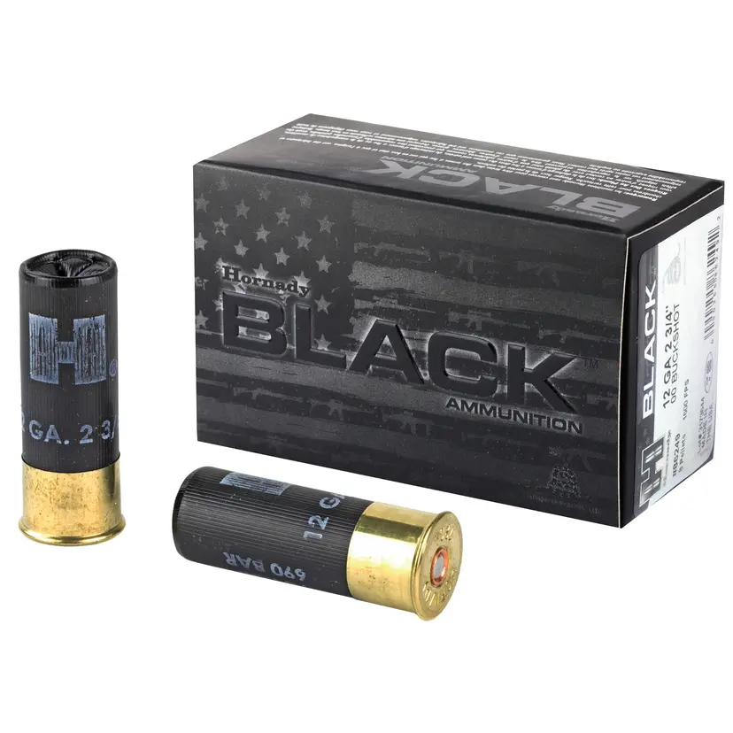 Hornady BLACK 12 Gauge 2.75" 00 Buckshot Ammo 10 Rounds - 1