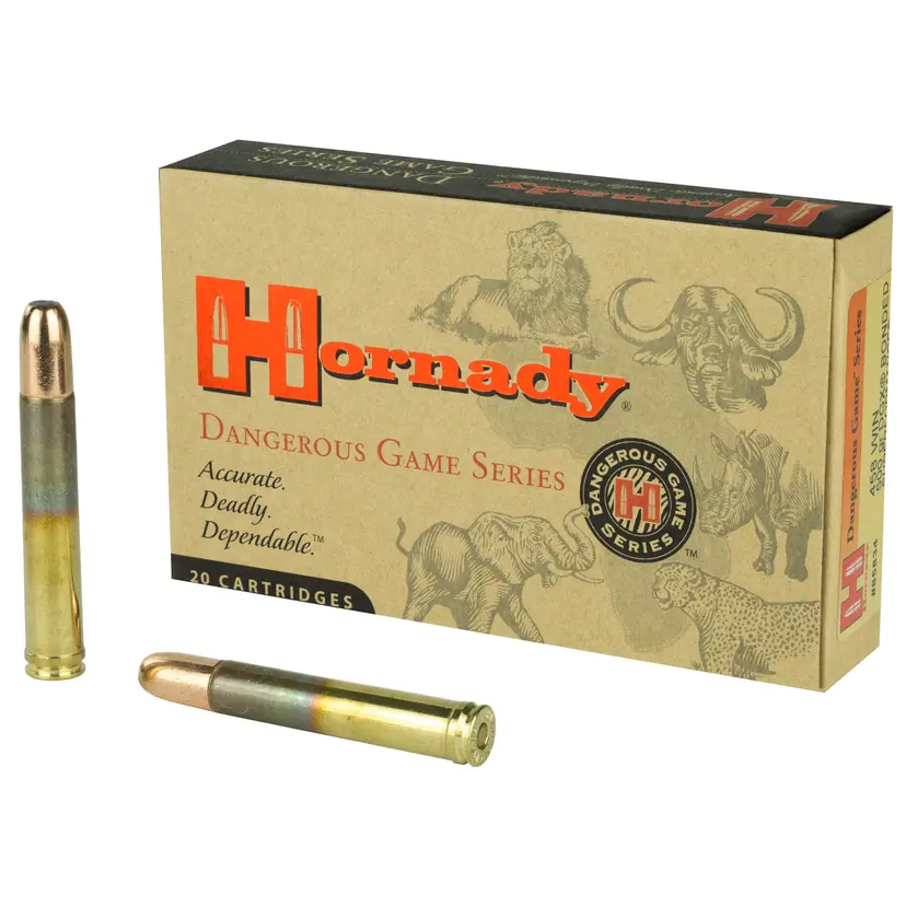Hornady Dangerous Game 458 Win Mag 500gr DGX Bonded Ammunition – 20 Rounds - 1