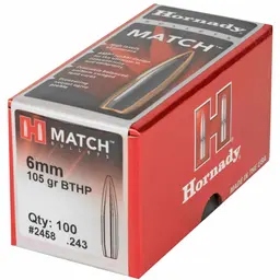 Hornady Match 6MM .243 105gr BTHP Bullets – 100 Count Reloading Supplies - 3
