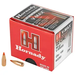 Hornady V-MAX 22 Cal .224 50gr Ballistic Tip Bullets 100 Count - 1
