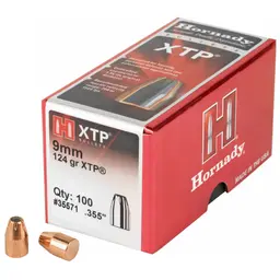 Hornady XTP 9mm 124gr Hollow Point Bullets .355 Diameter – 100 Count - 1