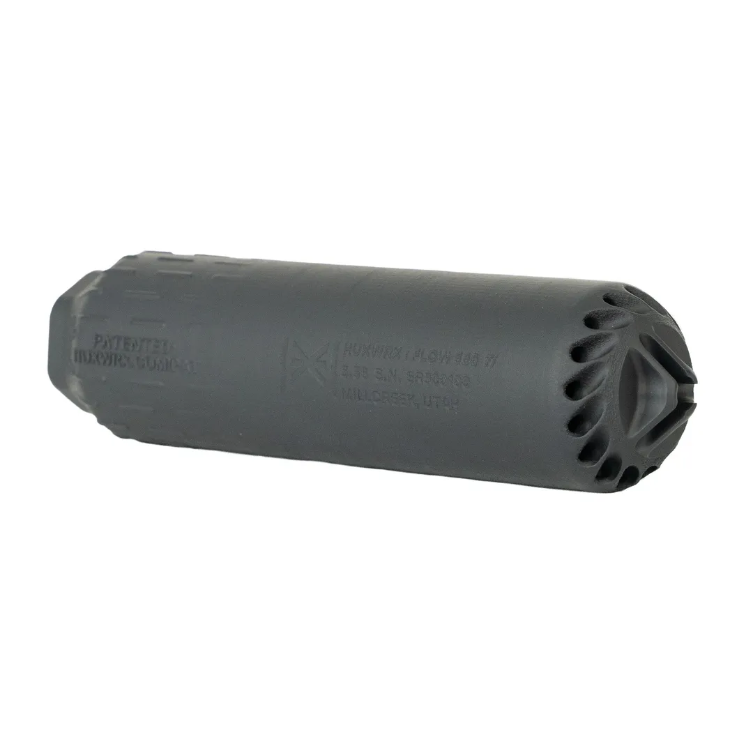 HUXWRX FLOW 556 Ti 5.56 NATO Suppressor w/ 1/2x28 Flash Hider, Black C-Series Cerakote, Grade 5 Titanium, 6.8in