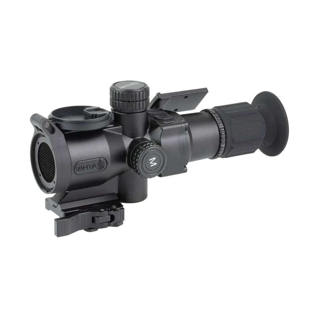INFITAC IOL 25 Thermal Rifle Scope 2x Base 1-8x Zoom 25mm 384x288 QD Picatinny Mount Black