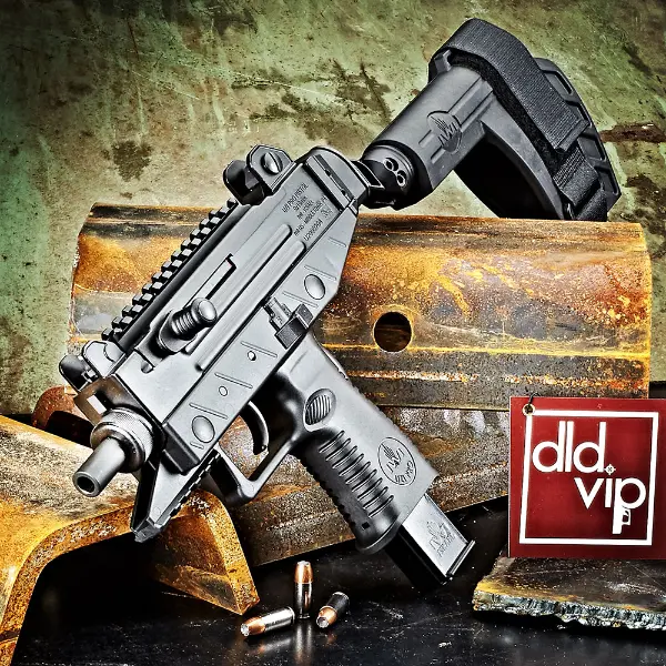 IWI Uzi Pro 9mm 4.5" Threaded w/ Folding SB Tactical Brace - 1