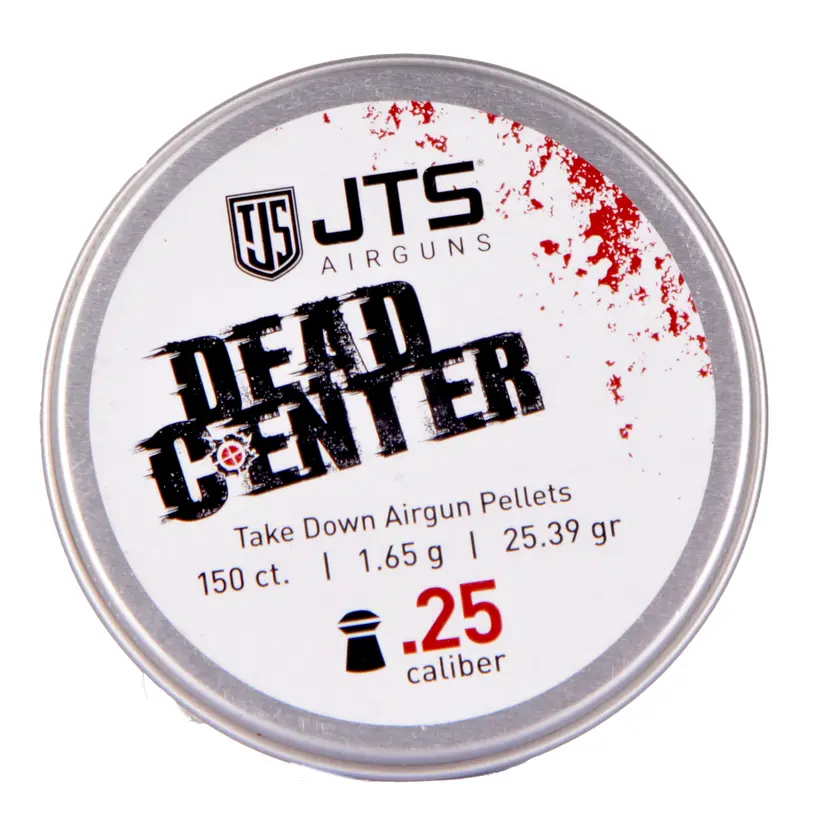 JTS Group .25 Caliber Domed Pellets 25.39 Grain 150ct Tin – Dead Center Airgun Ammo - 1