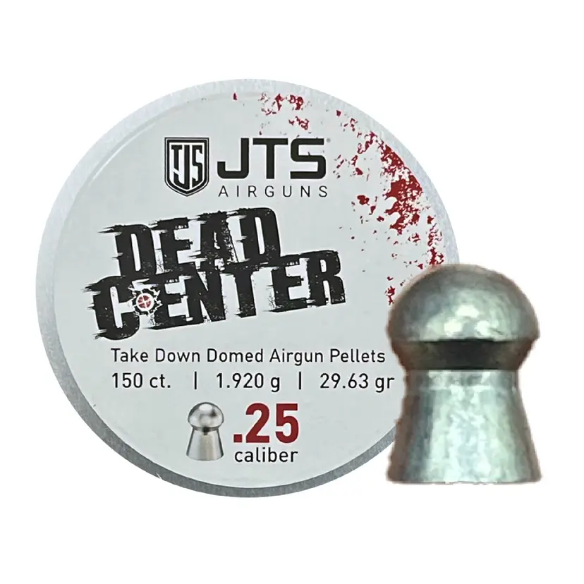 JTS Group .25 Cal 29.63 Grain Domed Pellets 150 Count – Dead Center Airgun Ammunition - 1