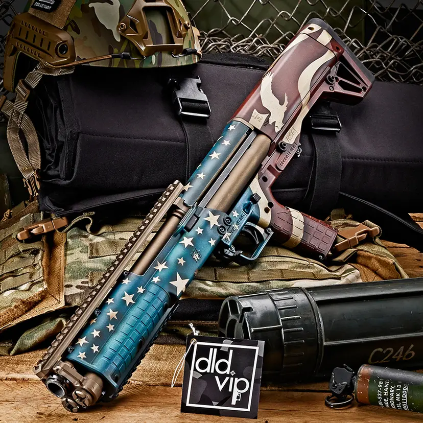 Kel-Tec KSG 12Ga 18.5" w/ DLD Exclusive RWB Flag & Bronze Cerakote - 1