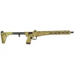 Kel-Tec Sub 2000 Gen 3 9mm Semi-Auto Rifle 16.1in Threaded 1/2x28 Barrel Blued Tan Furniture 15rd Glock Mag Compatible - 2