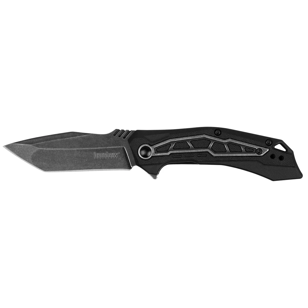 Kershaw Flatbed 3.1" BlackWash Folding Tanto Knife – Assisted Open, 8Cr13MoV Steel, G10 Handle