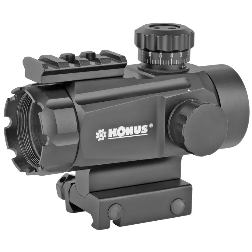 Konus Konusight Multi-Ret Red Dot Sight 1x35mm 4 MOA Red/Green Dot Matte Black with .22 Base - 1