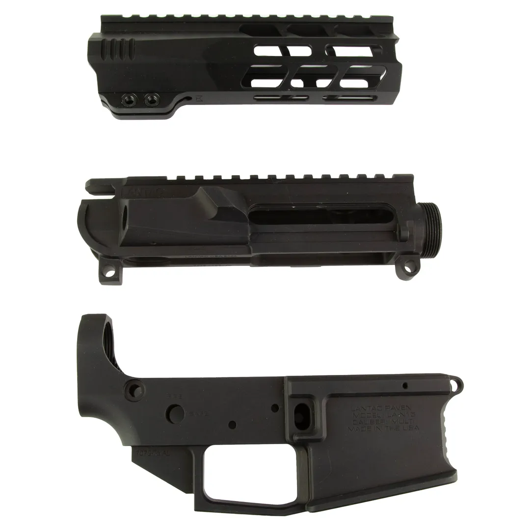 LanTac RVN AR-15 Billet Builder Set 6.75" M-LOK Rail Black – Upper & Lower Receiver Kit