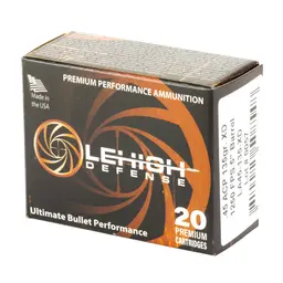 Lehigh Defense Xtreme Defense .45 ACP 135gr XD FTM Ammunition – 20 Round Box - 3