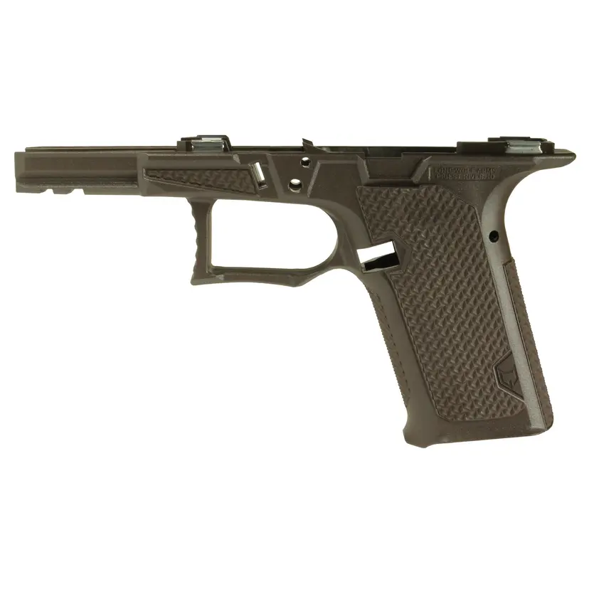 Lone Wolf Dusk19 Compact Textured Bare Frame Brown for Glock 19 Gen 3/4 | Semi-Auto Striker Fired Handgun Frame - 1