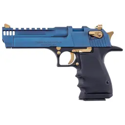 Magnum Research Desert Eagle L5 50AE 5" Pistol Carbo Blue/Black 7rd Semi-Auto with Gold Controls - 1