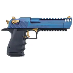Magnum Research Desert Eagle L6 50AE 6" Carbo Blue/Black W/ Gold Controls - 2