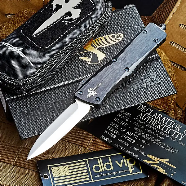 Marfione Custom Combat Troodon D/E Mirror Polish Hefted Alloy Chassis w/ Blue Ringed Titanium Hardware - 1