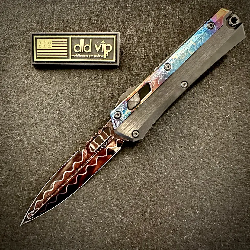 Marfione Custom Glykon D/E Hot Blued Bertie Reitveld Ball Bearing Nickel Shim San Mai Damascus Hefted Black Alloy w/ Galactic Acid Titanium Overlay & DLC Two Tone Hardware - 1