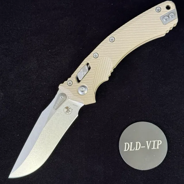 Microtech Amphibian RAM-LOK S/E Fluted G-10 Tan Stonewash Standard 137RL-10 FLGTTA