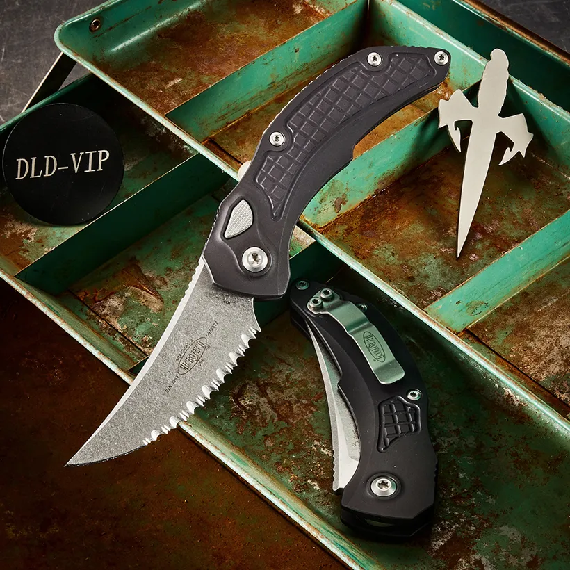 Microtech Brachial - Auto S/E Full Serrated Stonewash 268A-12