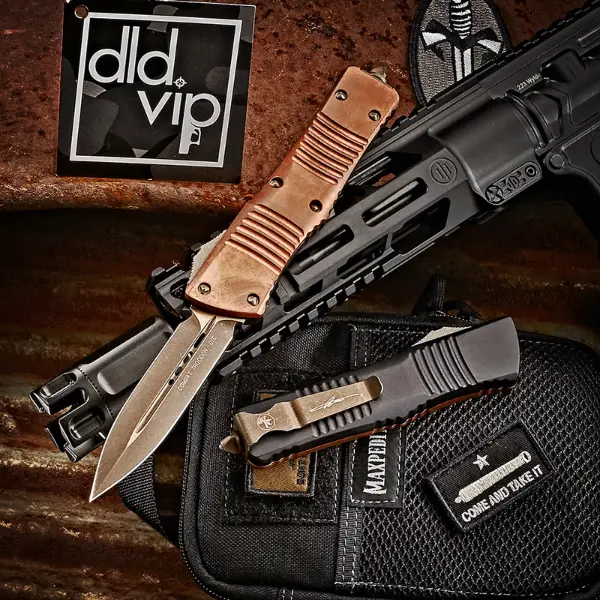 Microtech Combat Troodon D/E Signature Series Copper Top Bronze Standard 142-13 CPS - 1