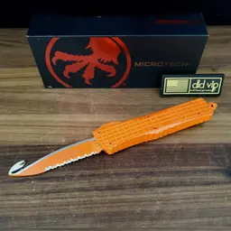 Microtech Combat Troodon Frag HS Rescue Cerakote Orange Full Serrated 601-3 CORHS Rescue - 1
