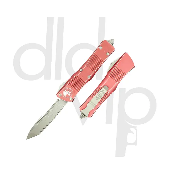 Microtech Combat Troodon T/E Distressed Red Apocalyptic Full Serrated 144-12 DRD - 1