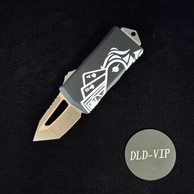 Microtech Exocet T/E Signature Series DEAD MAN'S HAND Bronzed Apocalyptic Standard 158-13 DMS - 1