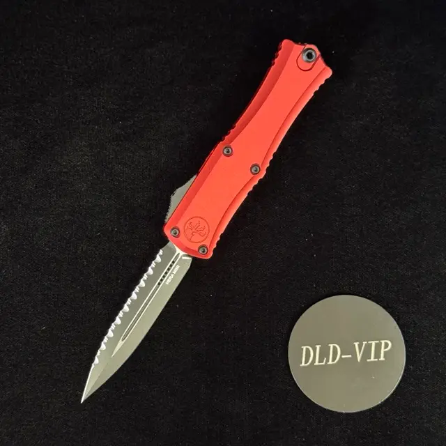 Microtech Hera II Mini D/E Red Full Serrated 1702M-3 RD - 1