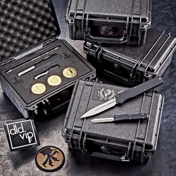 Microtech John Wick Continental 3 Set Cypher UTX-70 DE Spartan-Stonewash Anodized Alloy - 1
