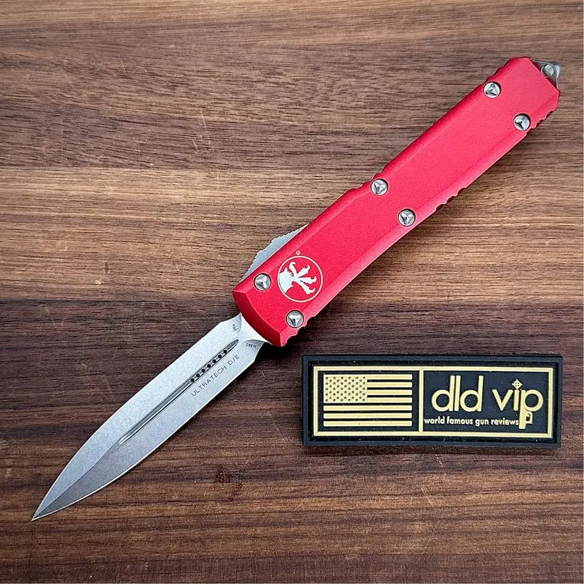 Microtech Ultratech D/E Red Stonewash 122-10 RD - 1