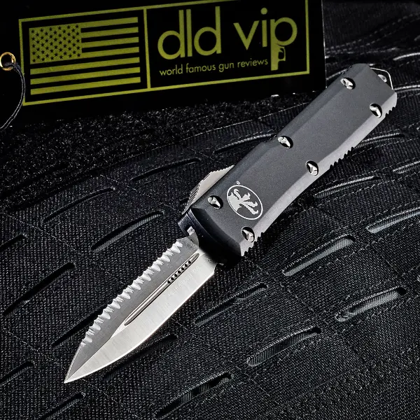 Microtech Ultratech D/E Satin Full Serrated 122-6 - 1