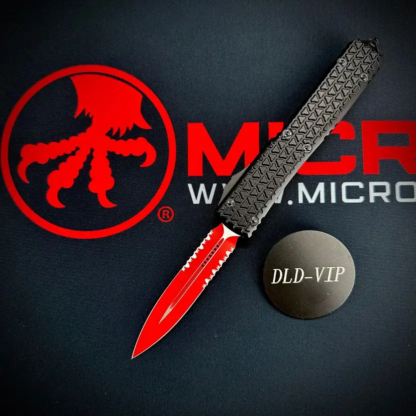 Microtech Ultratech D/E Tri-Grip SL Red Partial Serrated 122-2 SL - 1