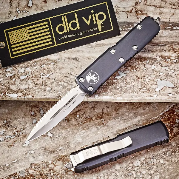 Microtech UTX-85 D/E Satin Full Serrated 232-6 - 1