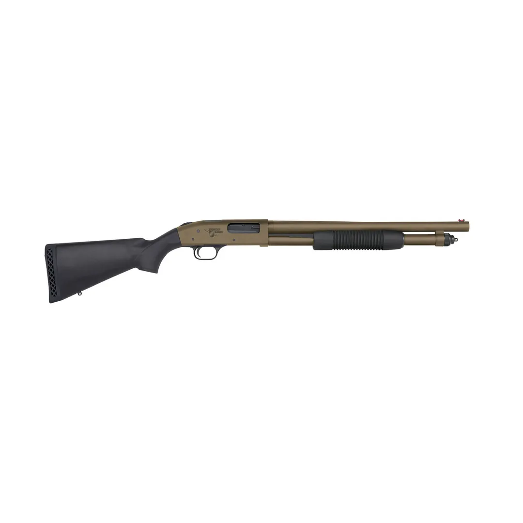 Mossberg 590 Thunder Ranch 12 Gauge Pump Shotgun 18.5in Barrel 3in Chamber 6rd Patriot Brown Cerakote Optic Ready RMSc Green Fiber Optic Sight