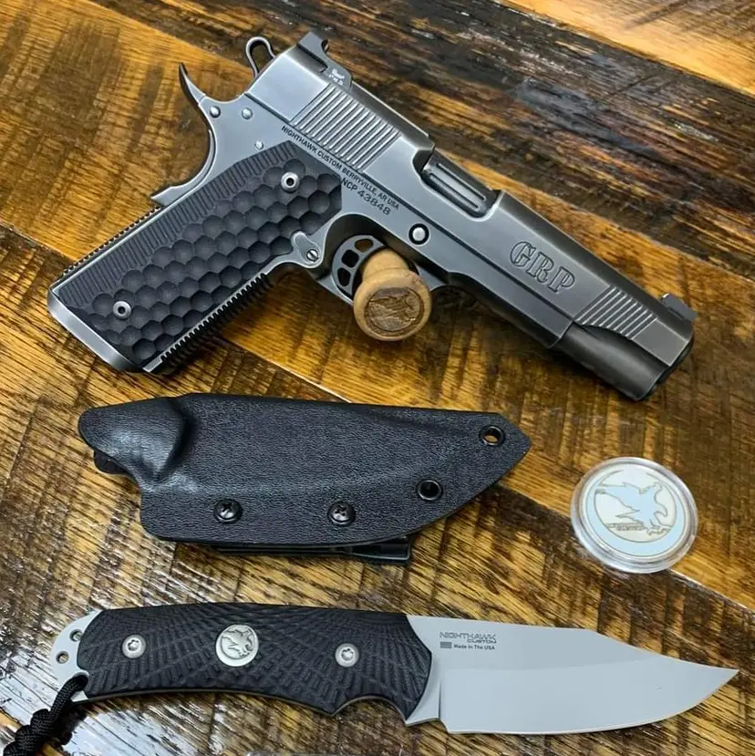 Nighthawk Custom GRP .45ACP Smoke Nitride w/ Night Hunter Knife - 1
