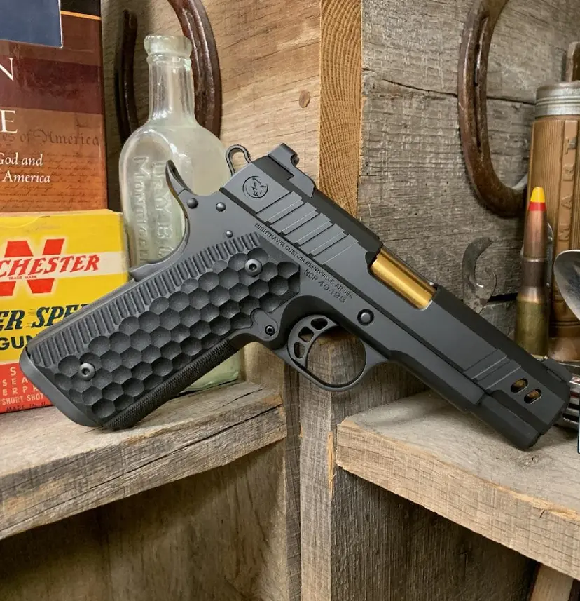 Nighthawk Vice President CDR 1911 9mm DLC w/ Gold Nitride Barrel - 1